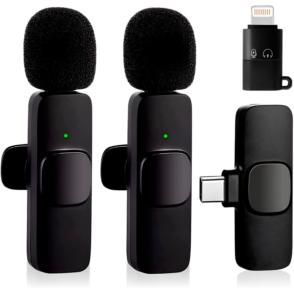 Kit 2 Microfones Wireless Lapela para IOS, Qualidade de Áudio e Mobilidade