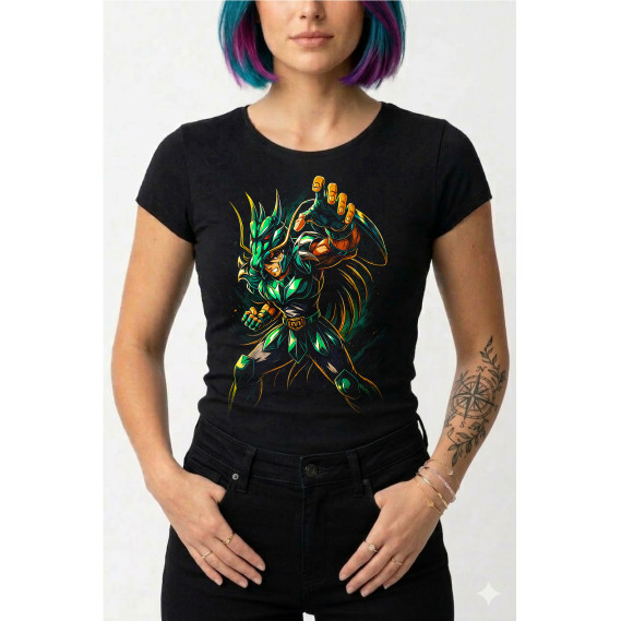 Baby Look Preta  Estampa Halftone Jovem