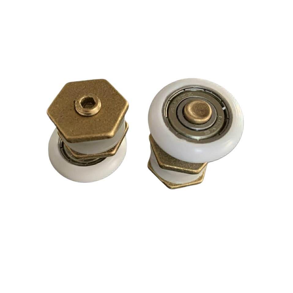 Kit 2 Roldanas Excêntricas Box De Vidro 8mm 10mm Rolamento Blindado Nylon Janela Porta Deslizante Silenciosa
