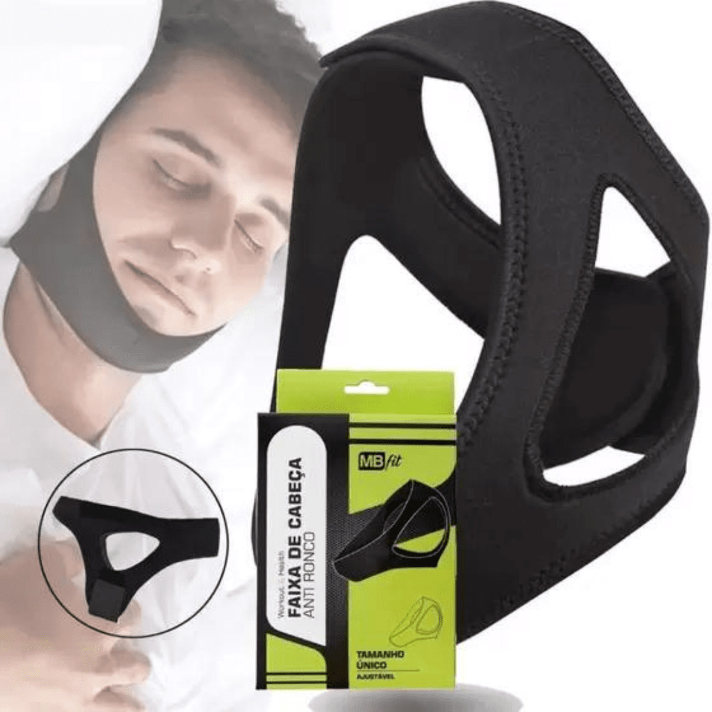 Anti ronco neoprene 3 pontas ajustável neoprene durma melhor faixa cinta queixo