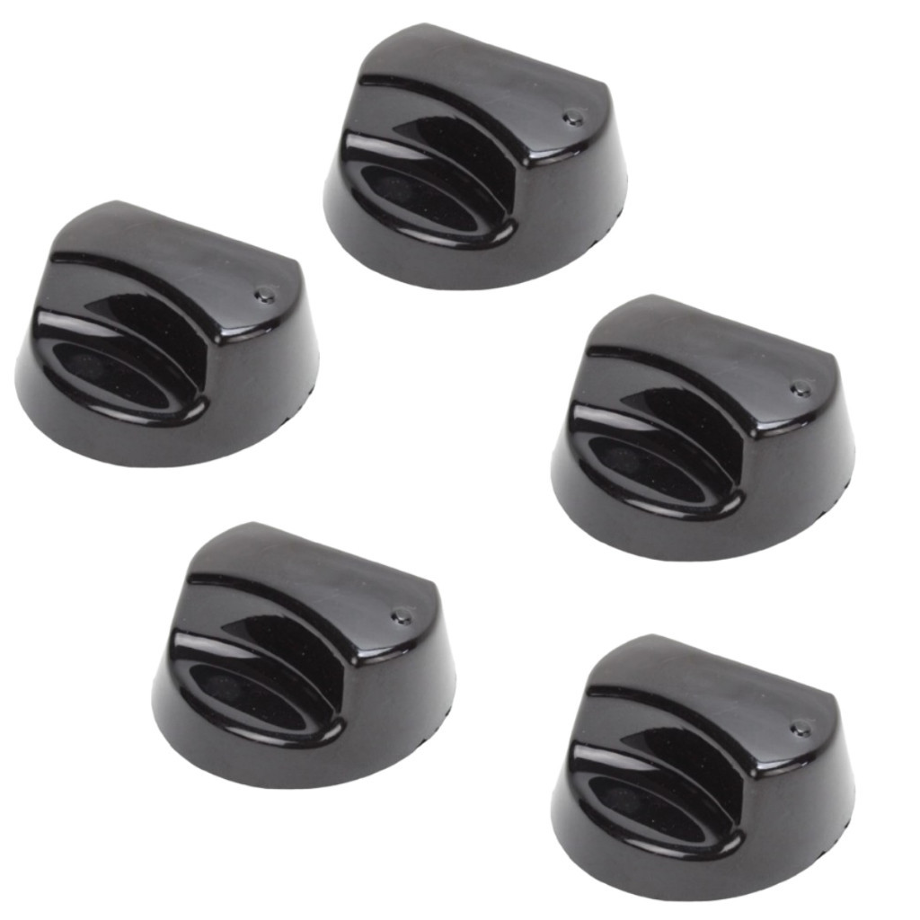 5 Peças Botões Manipulo Forno Fogão Esmaltec Bali Safira Preto