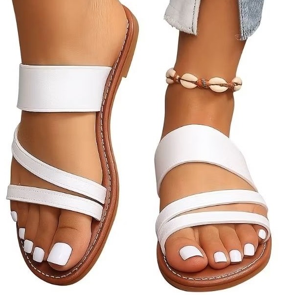 Sandália rasteira feminina moderna leve delicada para seu dia a dia design sofisticado em Oferta na Shopee