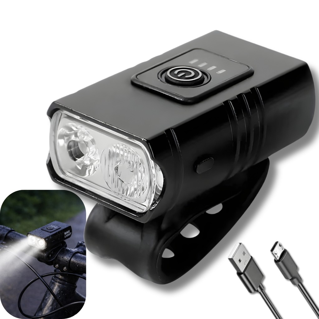 Lanterna De Bicicleta Bike Led Cree T6 Recarregável 5 Modos