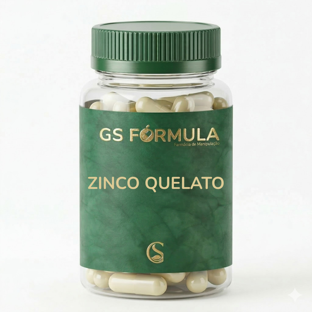 Zinco Quelato Manipulado - Suplemento Mineral Premium - Absorção Superior - Imunidade e Saúde