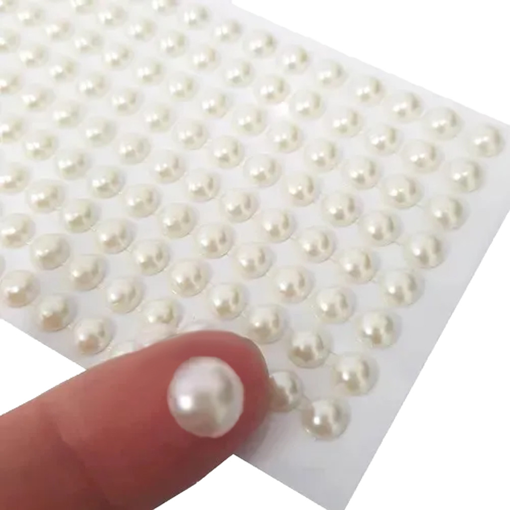 Cartela Adesiva Meia Pérola 8mm 126 Peças