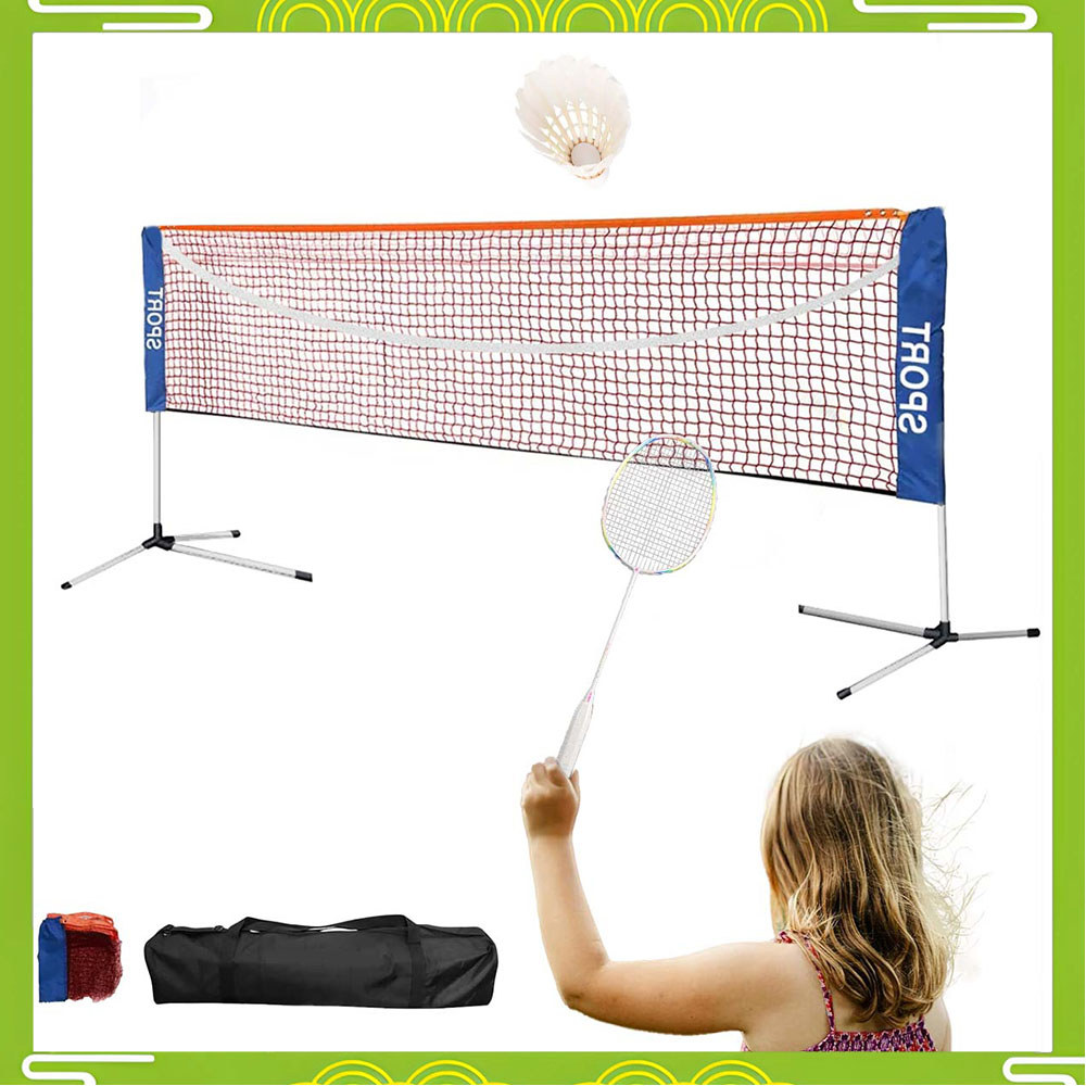 Rack de rede de Badminton ajustável de três velocidades Rede padrão de 5.08 m com bolsa de armazenamento portátil