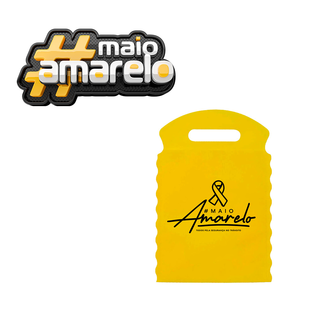 Kit 50/100/200 Lixocar Maio Amarelo Personalizado