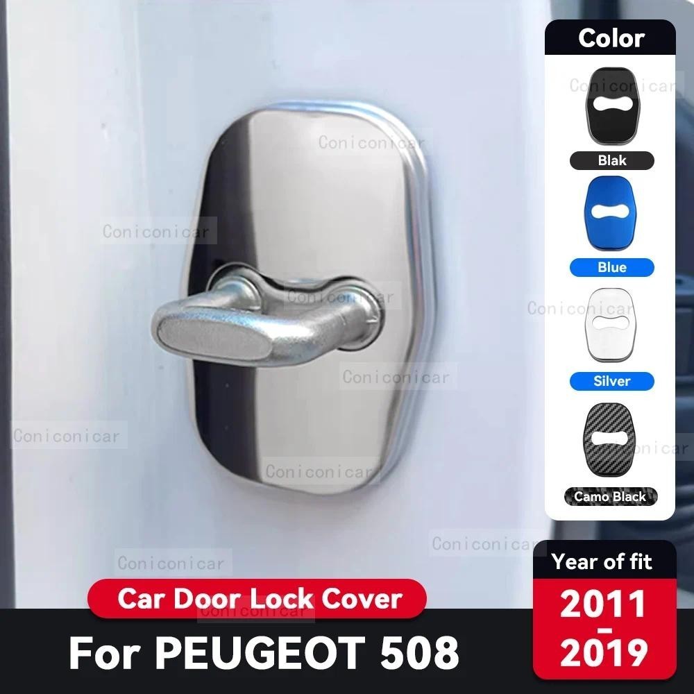 Para PEUGEOT 508 2011-2019 2018 Capa De Proteção Da Fechadura Porta Do Carro Anti Ferrugem Aço Inoxidável Acessórios Dec