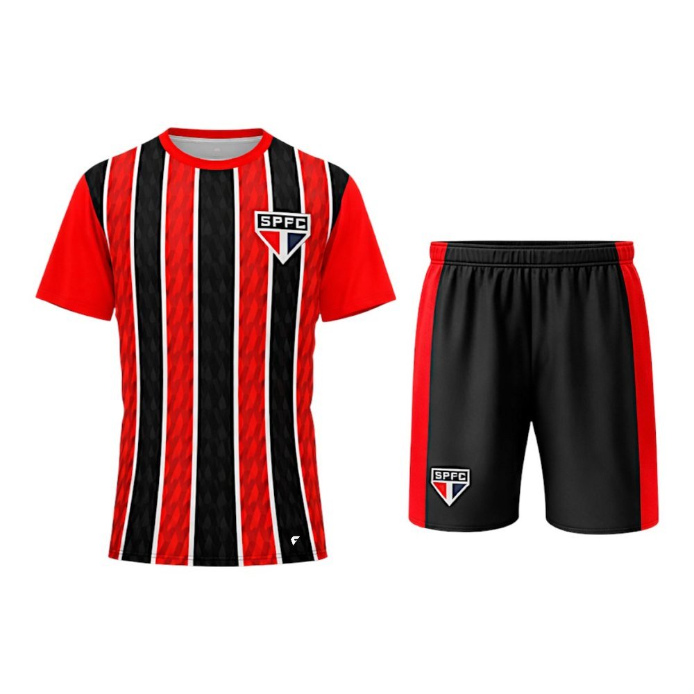 Kit Camisa e Calção Braziline Mini Craque São Paulo Infantil em Oferta na Shopee
