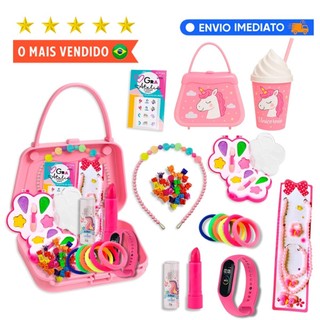 kit Infantil Criança De Maquiagem Com Maletinha Make Linda Completa
