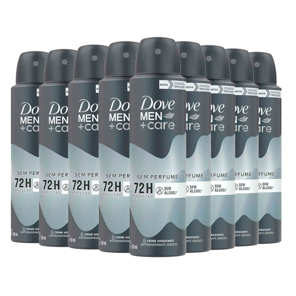 Kit Desodorante Aerosol Dove Men Sem Perfume 150ml - 9 unidades em Oferta na Shopee