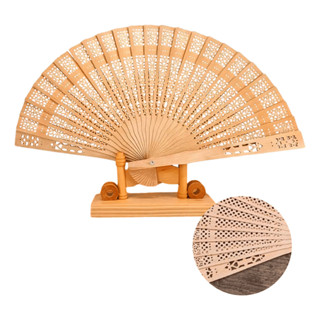 Kit 6/12 peças leque de madeira leve e elegante para casamento e lembrança em Oferta na Shopee