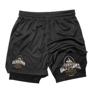 Short 2 em 1 Olympia com Proteção UV e Compressão Bermuda para Academia e Corrida em Oferta na Shopee