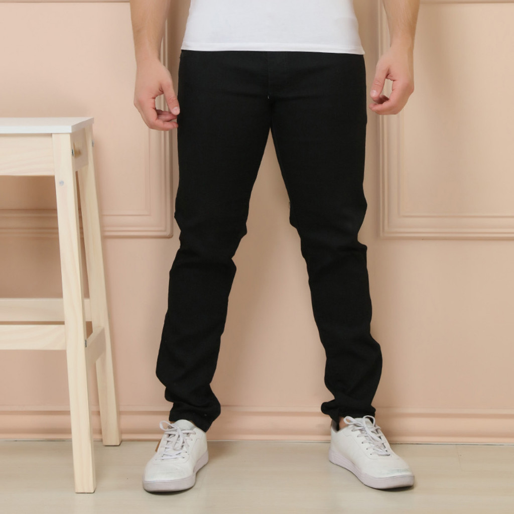 Calça Jeans Masculina Skinny Com Lycra Elastano Linha Premium preto