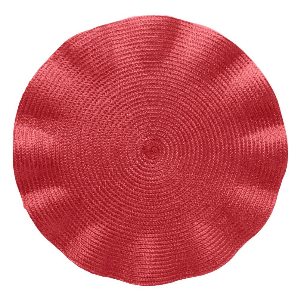 Lugar Americano Redondo Babado 38cm Wolff Vermelho - Sousplat Flexível para Mesa Posta