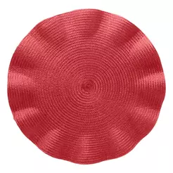 Lugar Americano Redondo Babado 38cm Wolff Vermelho - Sousplat Flexível para Mesa Posta