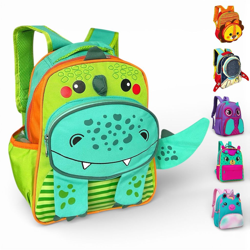 Mochila Infantil Escolar Pequena Creche Bebê Tema Astronauta Unicórnio Leão Dinossauro Gato e Outros