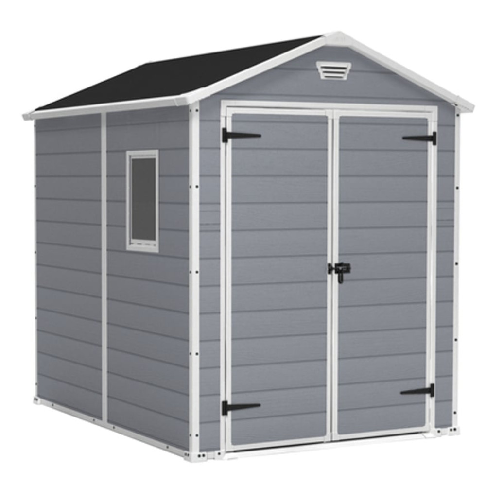 Deposito de Jardim Manor 6x8 Cinza Abrigo Externo Com Portas Duplas Keter