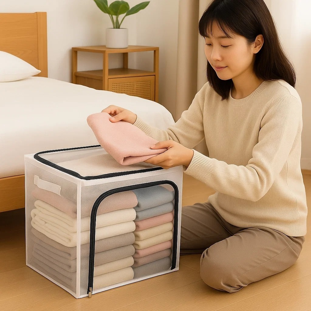 Caixa Organizadora Guarda Roupa Objetos Cesto Camisa Calça Blusa Brinquedo Toalha Mala Bolsa