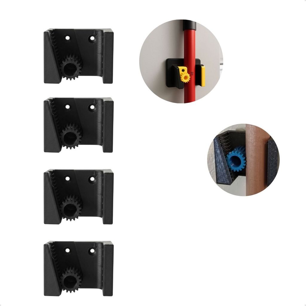 Kit 4 Suporte Inteligente Para Vassouras Tecnologia e Praticidade Na Sua Área De Serviço Fixação Firme e Fácil