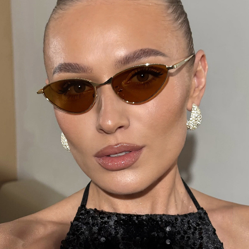 Óculos de Sol Simples Olho de Gato Triangular Personalidade Óculos de Sol de Moda Europeia e Americana Óculos de Sol de 