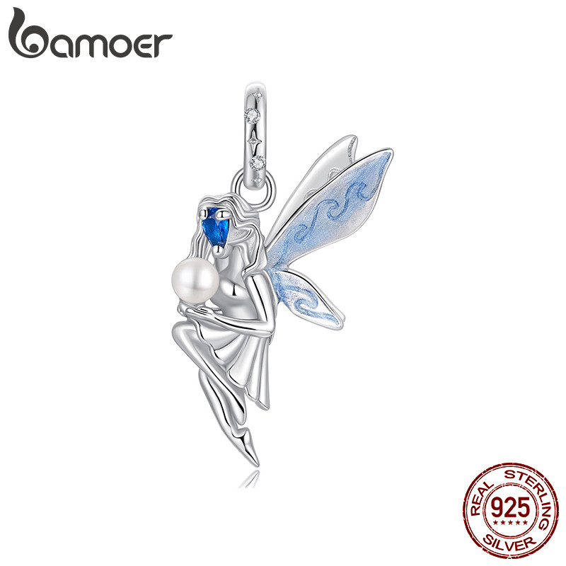 Bamoer 925 Prata Esterlina Pingente Oceano Elfo Diy Pulseira Jóias Para Presente Feminino