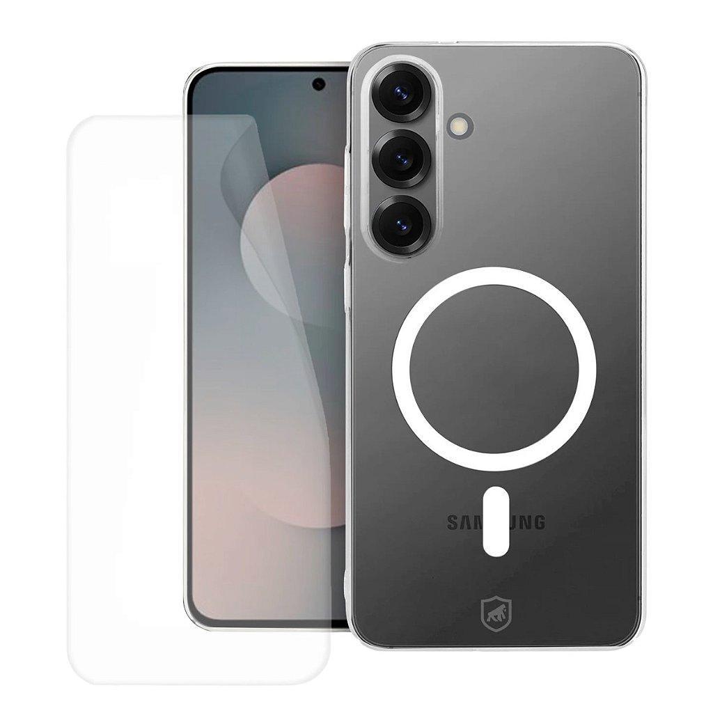 Kit Capa case capinha Crystal Slim Magsafe + Película Frontal + Traseira para Samsung Galaxy S25 FE - Gshield em Oferta na Shopee