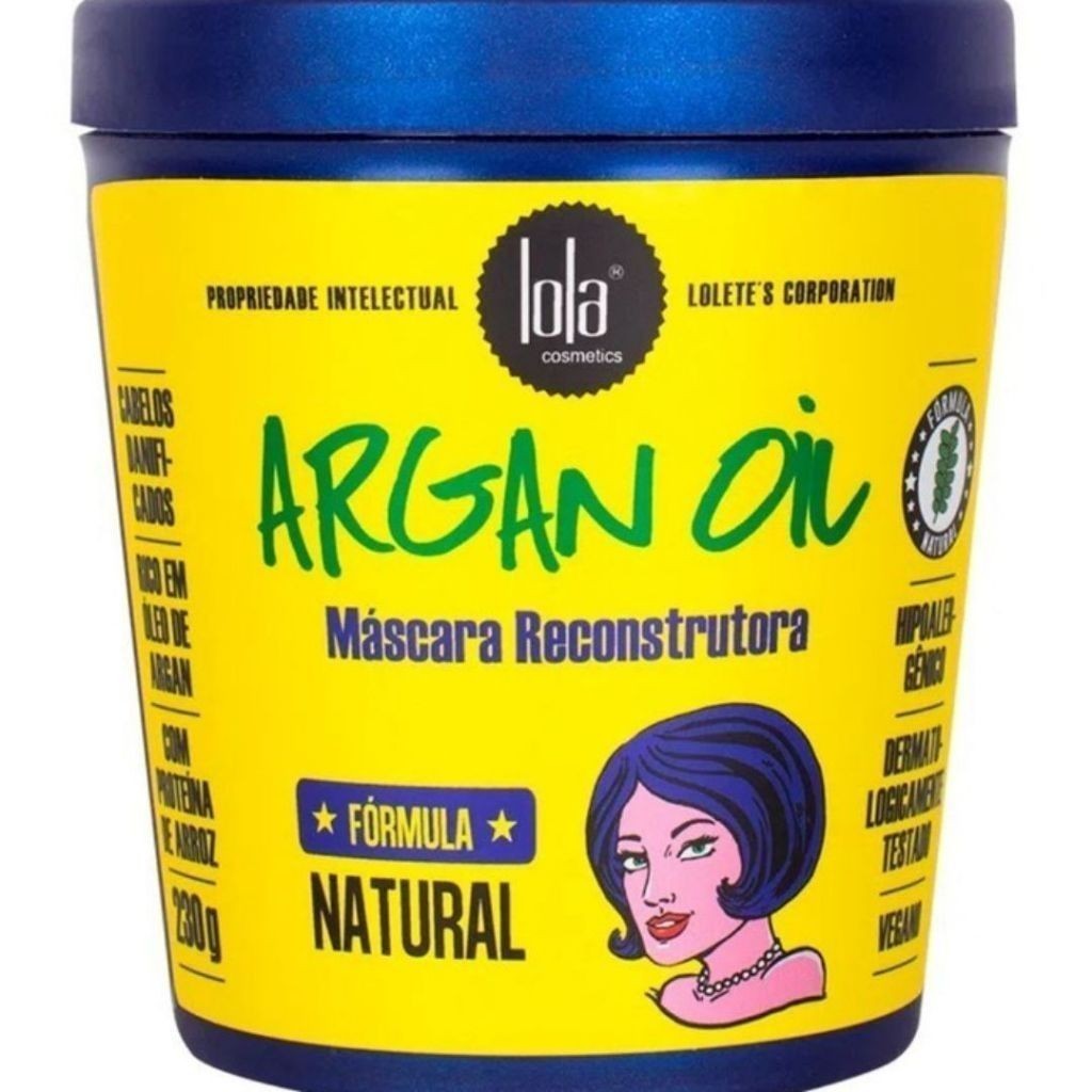 Lola Cosmetics Argan Oil - Máscara Capilar 230g Com Proteina Do Arroz