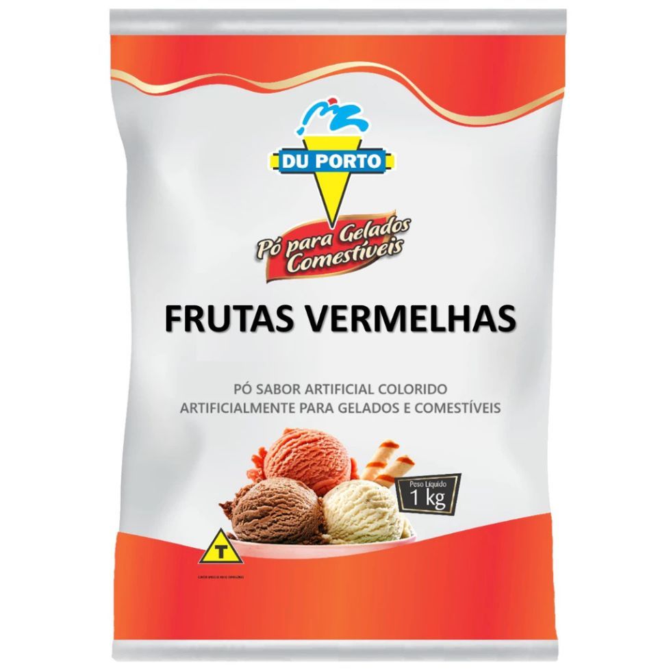 Base para Sorvete sabor Frutas Vermelhas 1kg Du Porto