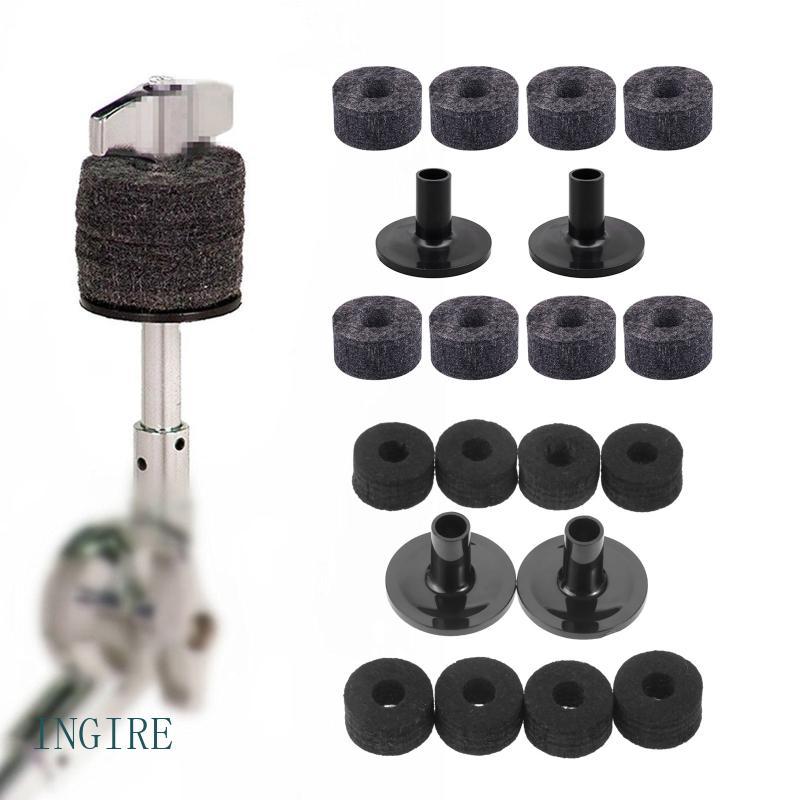 ING 8 Unidades Arruela Feltro + 2 Peças Substituição Mangas Prato Para Kit Bateria Prateleira 2 Cor