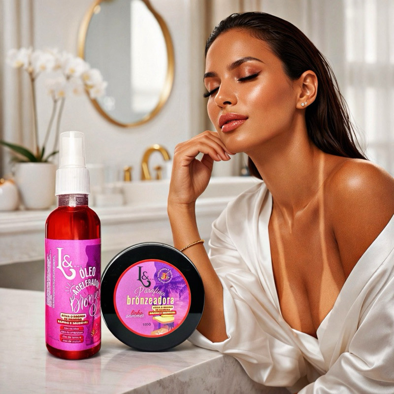 Kit Parafina Bronzeadora 150g Summer L&Beauty + Oléo Acelerador 240ml