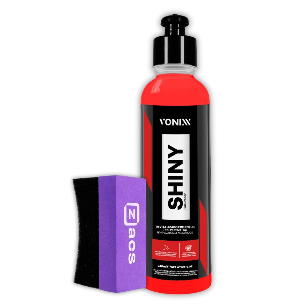 Revitalizador Pretinho De Pneus Shiny 240ml Vonixx Aplicador
