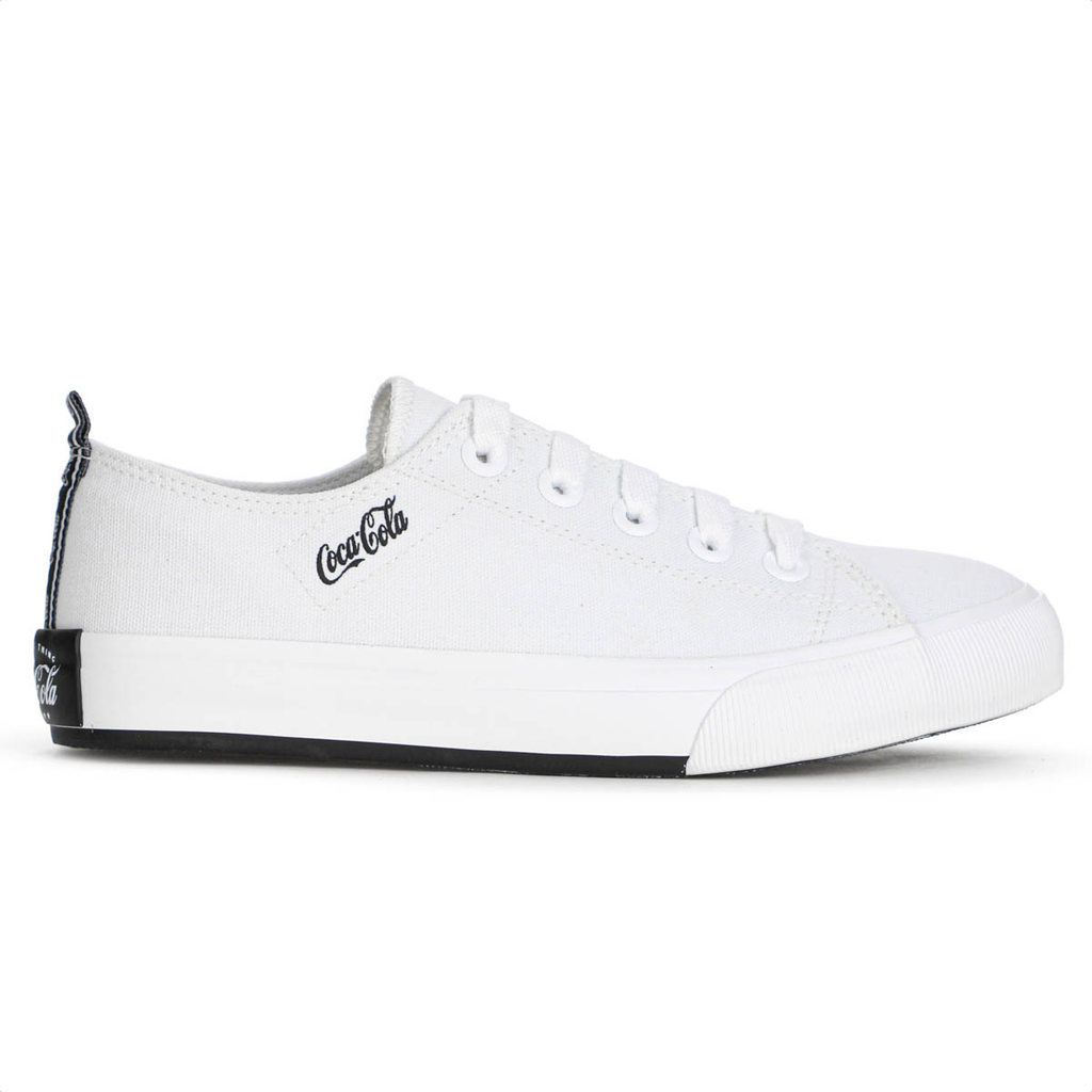 Tênis Coca Cola Atlanta Canvas Coke Branco e Preto - Feminino em Oferta na Shopee