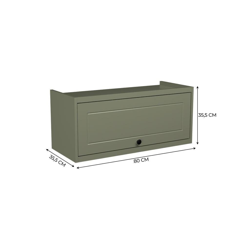 Armário Aéreo MDF Herval Viana, 1 Porta, Verde Hill, 80 Cm · foto 2