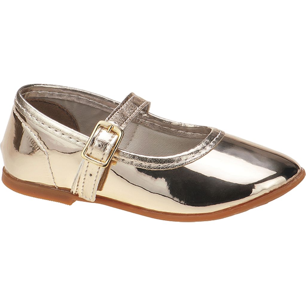 Sapatilha Infantil Feminina Ouro Ligth Metalizada – Elegante, Confortável e Antiderrapante | Araçá Baby