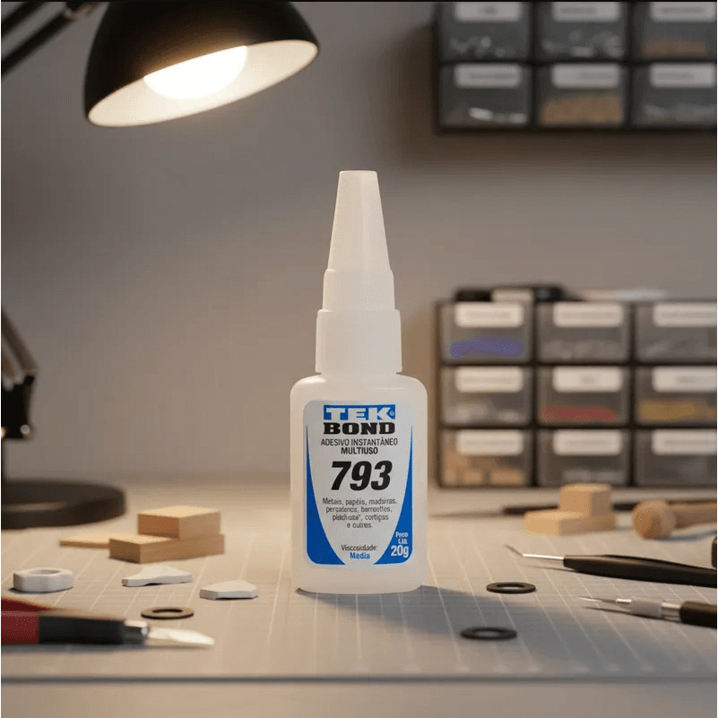 Cola Instantânea 793 Tek bond Líquida 20g Acrigel Unhas Tips Postiça Forte Madeira Borracha