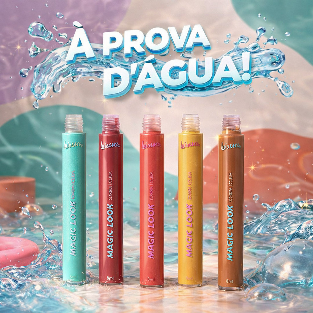 Sombra Líquida Magic Look - Luisance, Matte Aveludado, Alta Pigmentação, 12 Cores