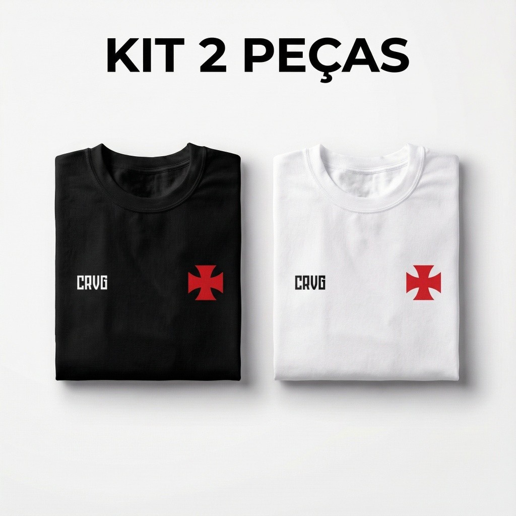 Kit Camisetas Vasco da Gama Feminina Cruz de Malta Streetwear Premium
