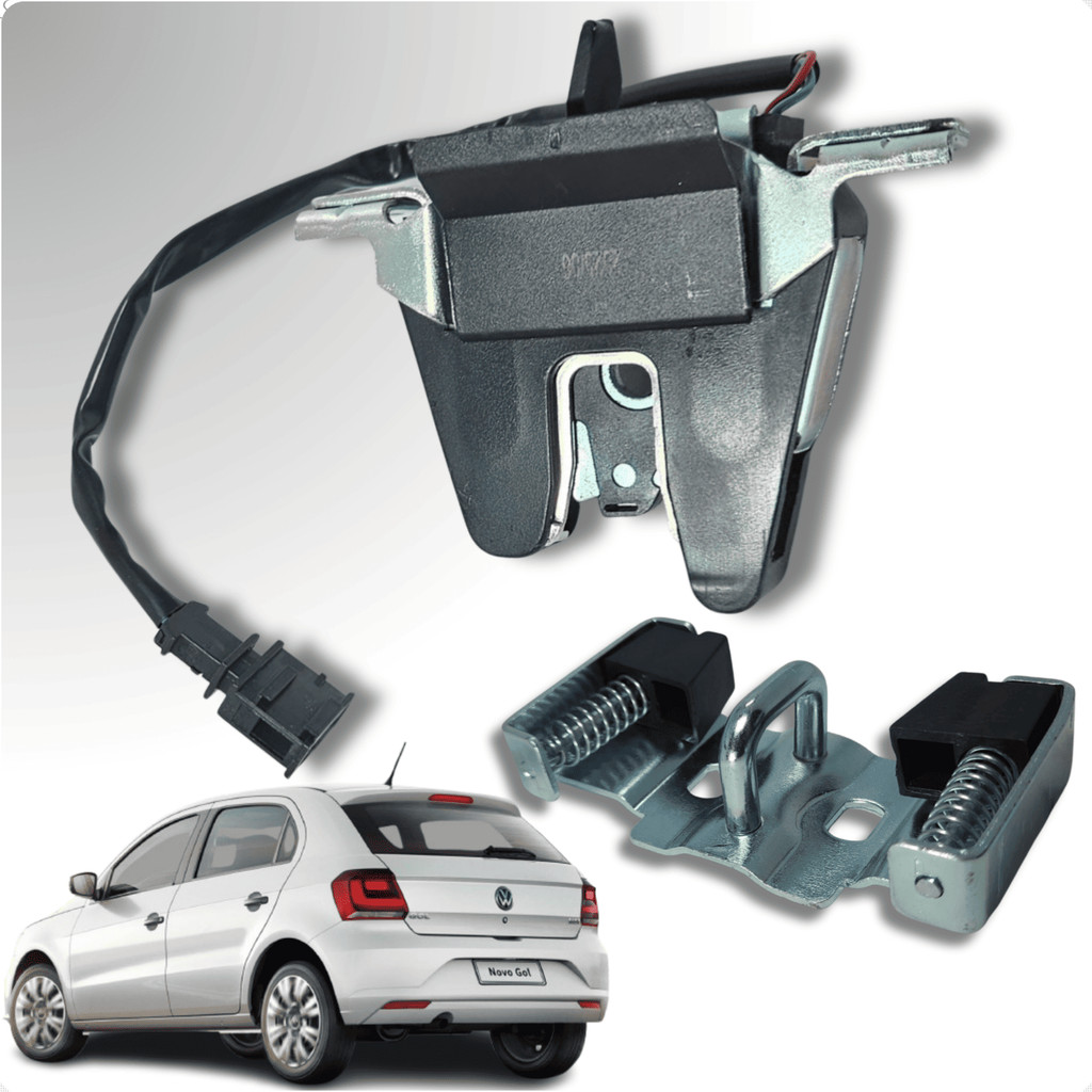 Fechadura Trava Interna Com Micro Switch + Batente Do Porta Malas Volkswagen Gol G5 G6 G7 Após 08