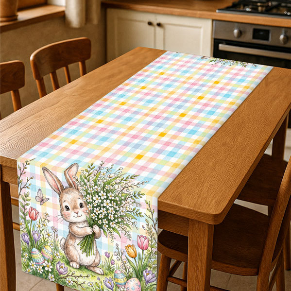 Trilho Caminho De Mesa Passadeira Toalha Estampada Decoração Páscoa 0,45x1,45