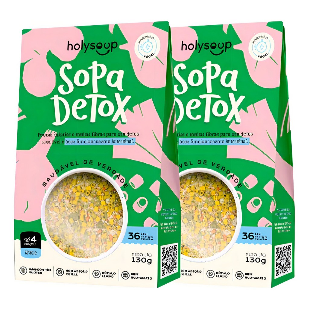 kIT 2 Sopa creme instantânea HolyFoods detox sem glúten vegana