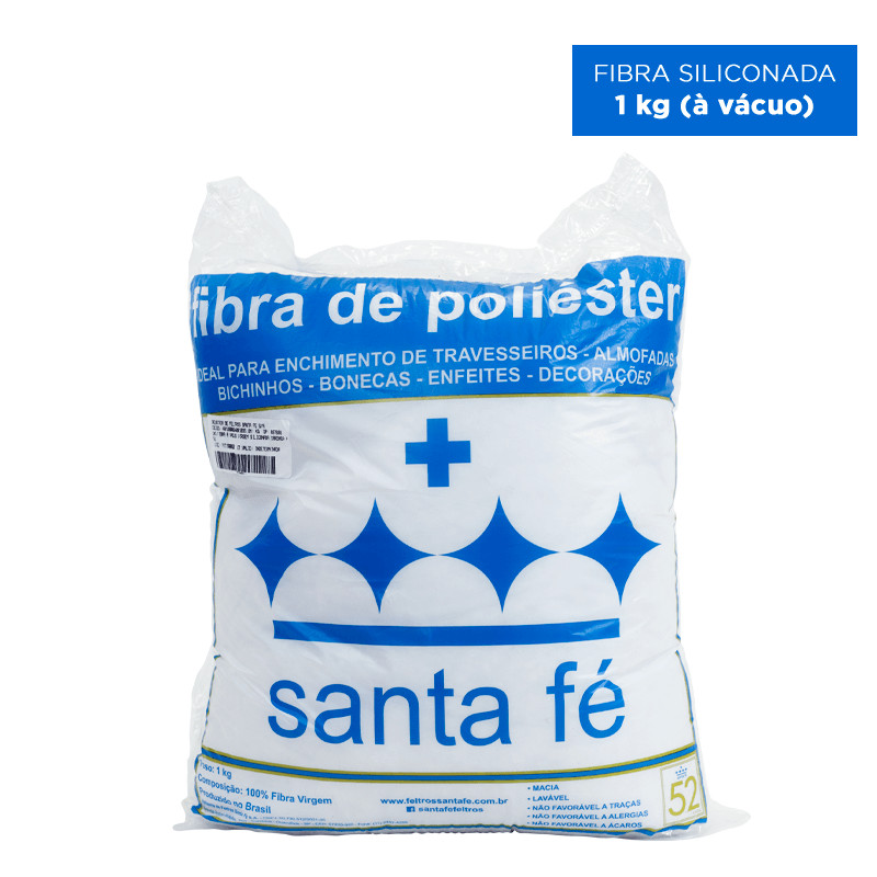 Fibra Poliester para Enchimento Santa Fé 1kg Almofadas Bonecas Pelúcias Artesanato