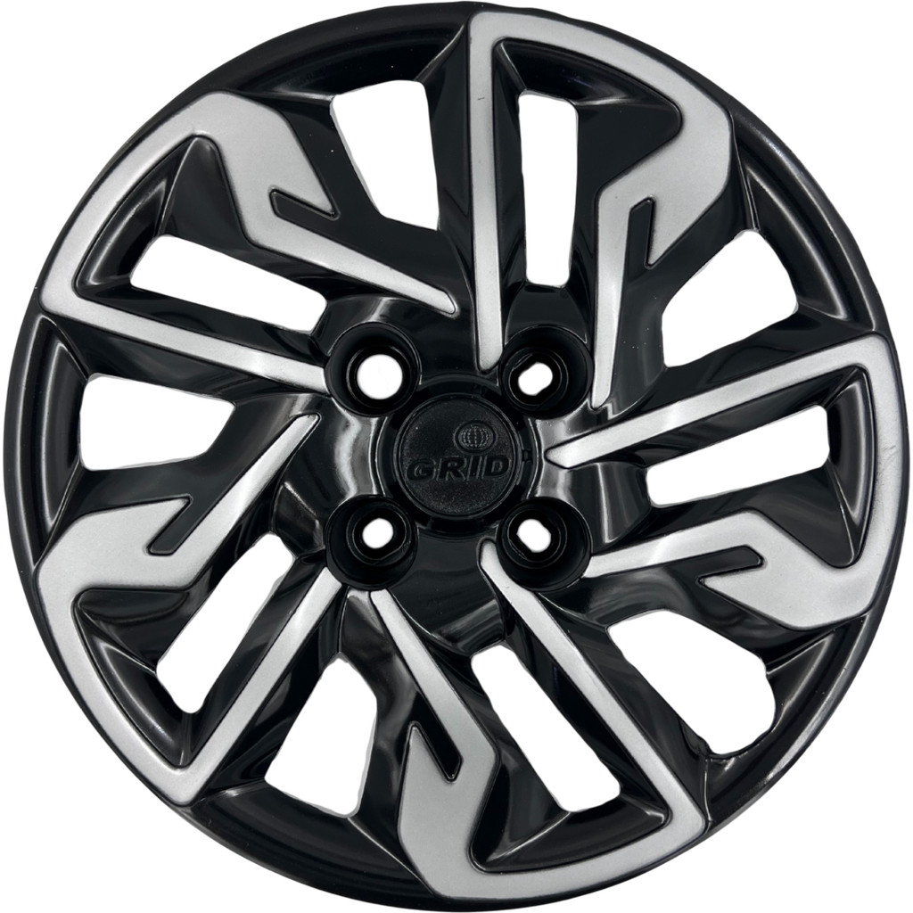 01 Calota Grid Argo Roda Aro 14 2017 2018 2019 2020 Pintura Esportiva Preto com Prata