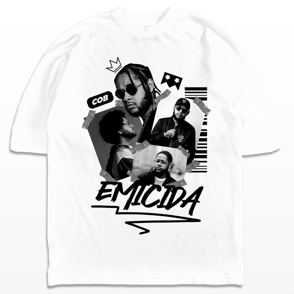 [Camiseta Premium em Algodão Puro]GXG Camiseta Oversized Emicida Streetwear Harajuku Aesthetic Camisa Unissex
