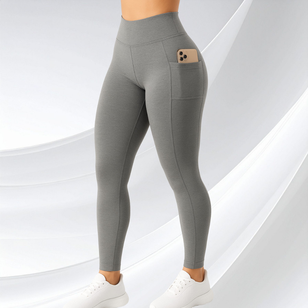 Calça Legging com Bolso lateral Feminina Suplex Cós Largo Academia Fitness