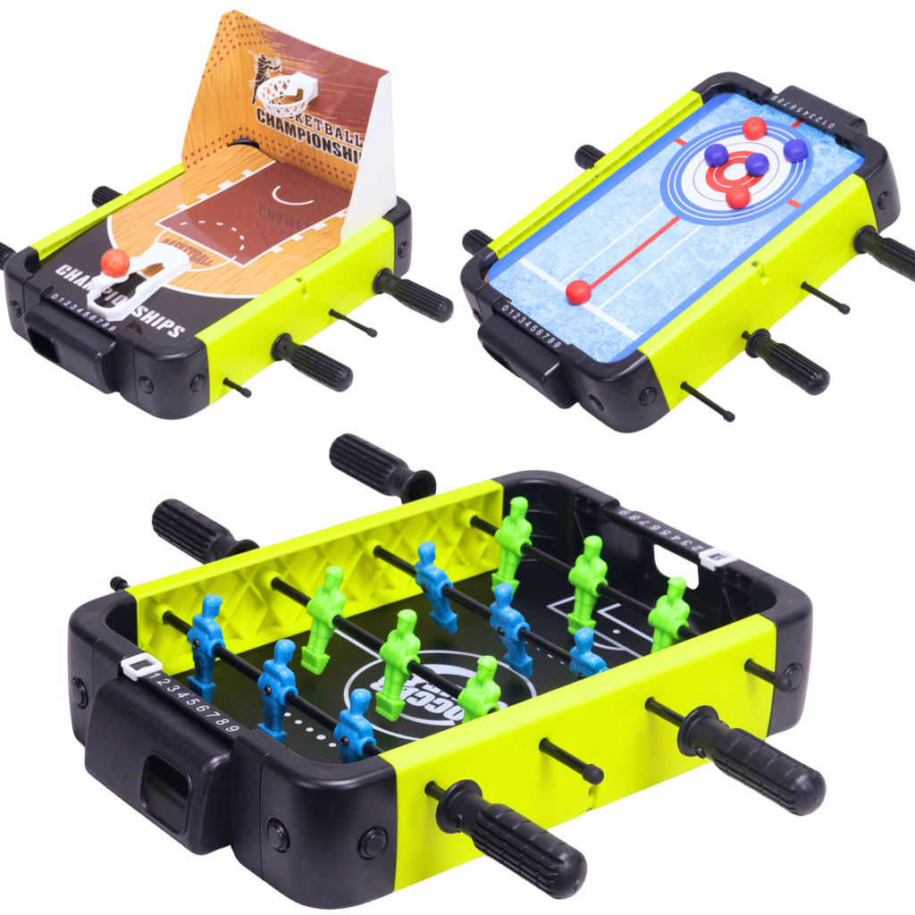 Mini Mesa 3 em 1 Pebolim Bocha E Basquete De Mesa Portátil Infantil - Castela em Oferta na Shopee