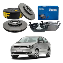 Kit Disco Pastilha Dianteiro Polo Sedan 1.6 2012 A 2014