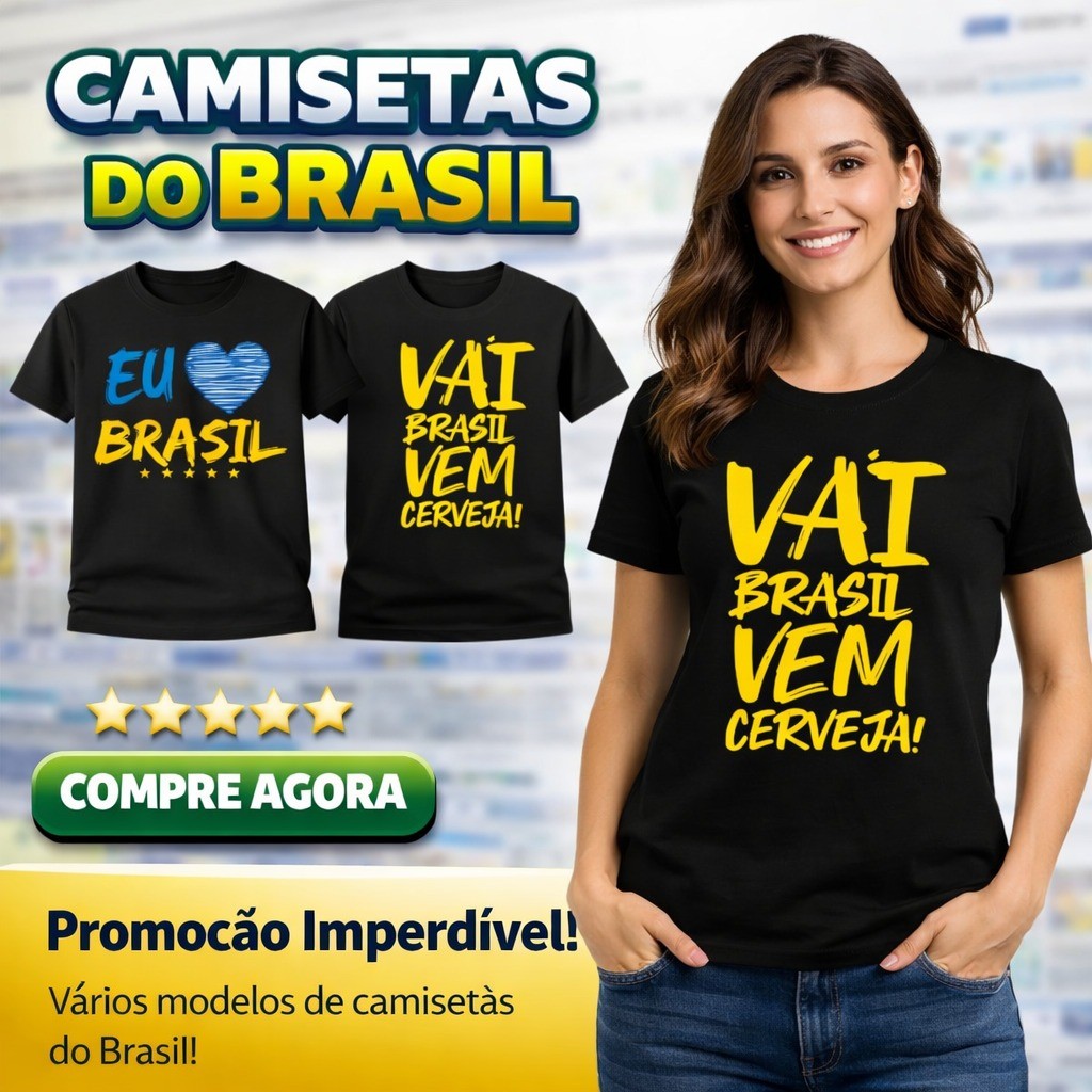 Camiseta Brasil Copa do Mundo 2026  Blusa Masculina e Feminina Envio Rápido