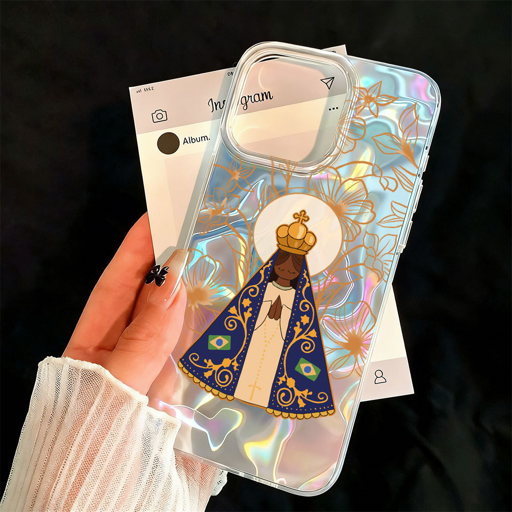 Virgem Maria Capinha Para IPhone 13 11 12 14 15 16 17 Ar Pro Max Normal Capa De Silicone Caso De Telefone Presente em Oferta na Shopee