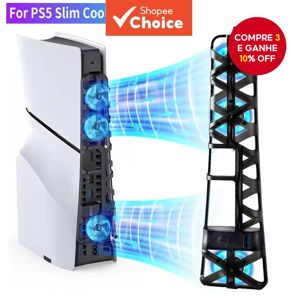 Para Acessórios PS5 Slim, Ventilador de Resfriamento com Porta USB 3.0, Cooler para Sistema de Resfriamento do Console em Oferta na Shopee
